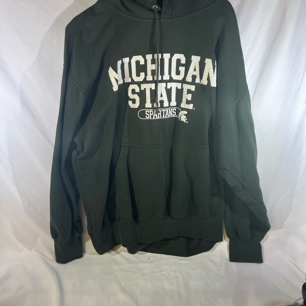 MV Sport Black Classic Fleece Hoodie with White Print